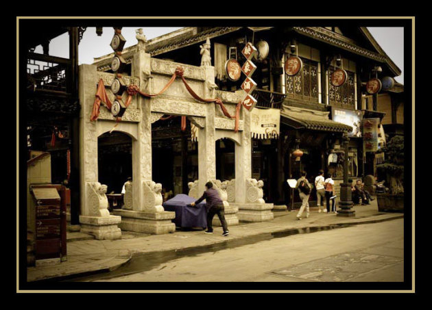 Poort naar oude stad Chenhdu