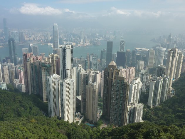 Uitzicht vanaf Victoria peak HongKong island