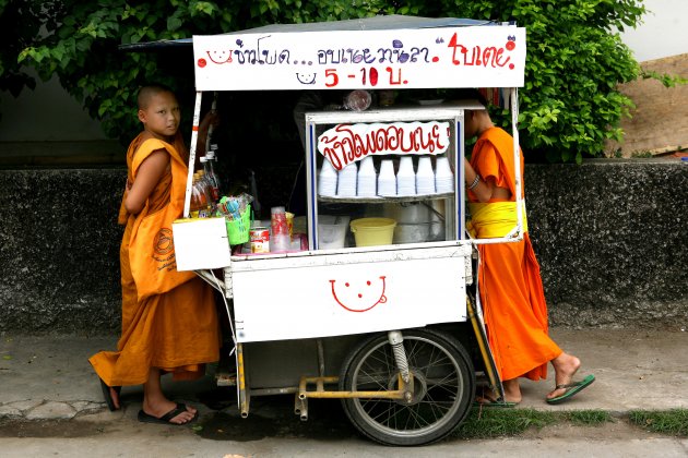 Jonge monniken in Chiang Mai