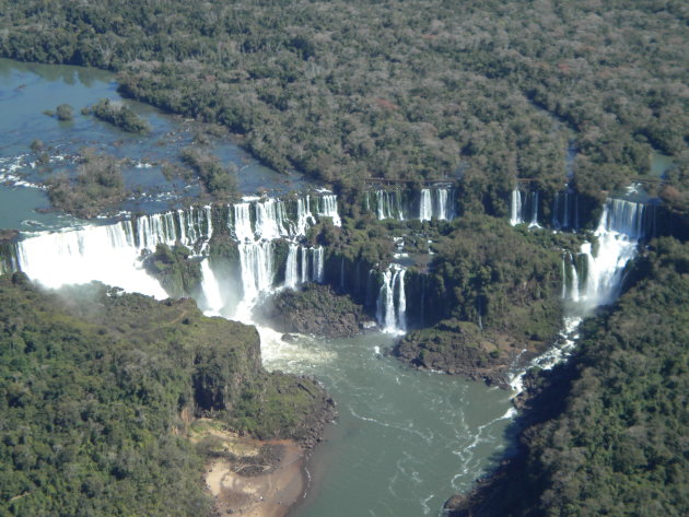 Luchtfoto van de watervallen van Iguazu