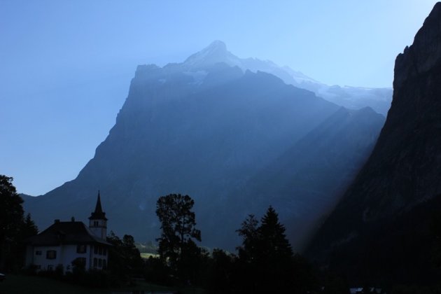Wetterhorn gezien vanuit Grindelwald