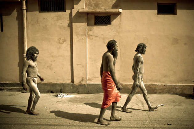 Maha Kumbh mela, 3 naga bab's op een rij