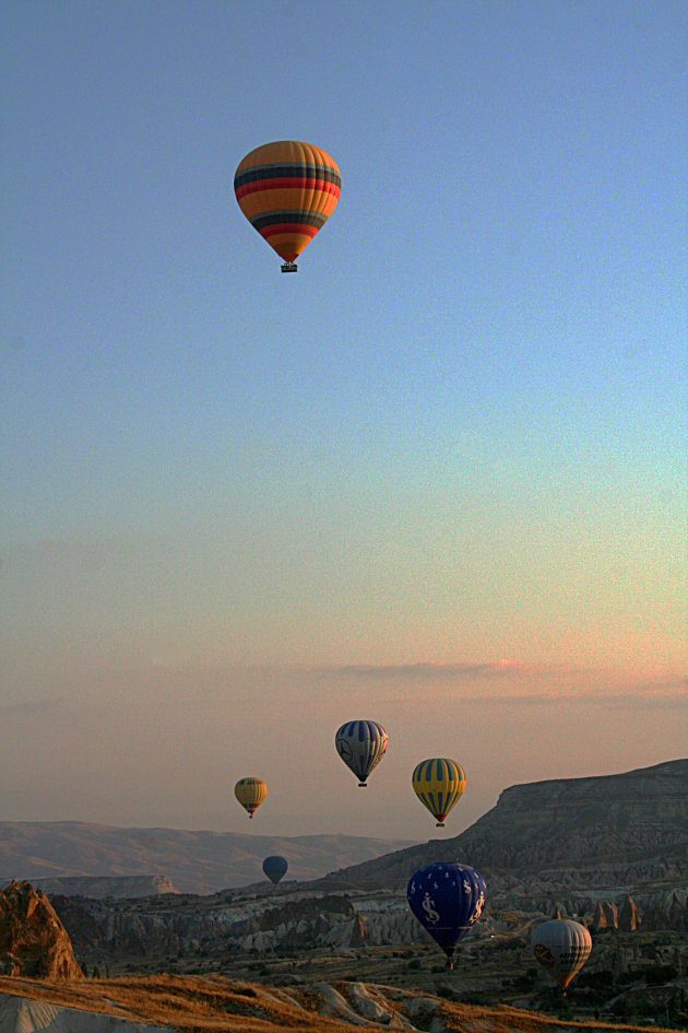 Met een luchtballon over Capadocië