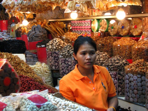 Op een markt in Thailand