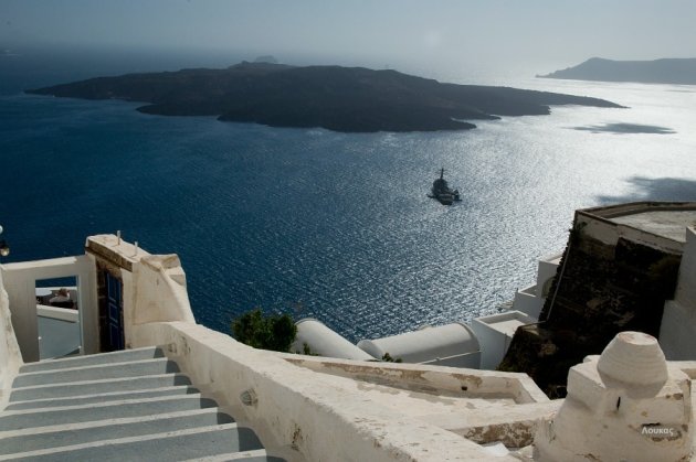 Thira, zeezicht