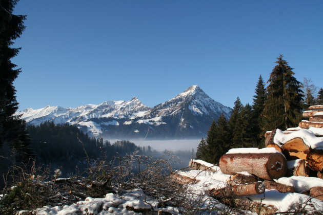 Winters plaatje in Zwitserland