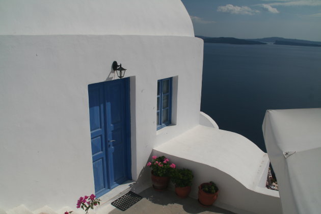 Typisch huisje met prachtg uitzicht in Santorini.