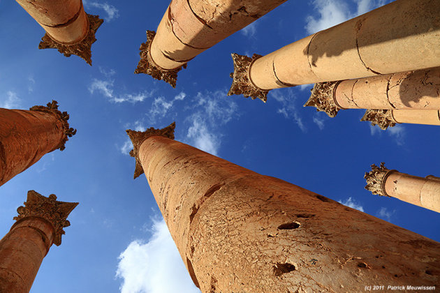 Zuilen van de tempel van Artemis in Jerash