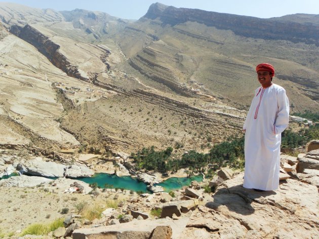 Wadi bani Khalid, van bovenaf gezien