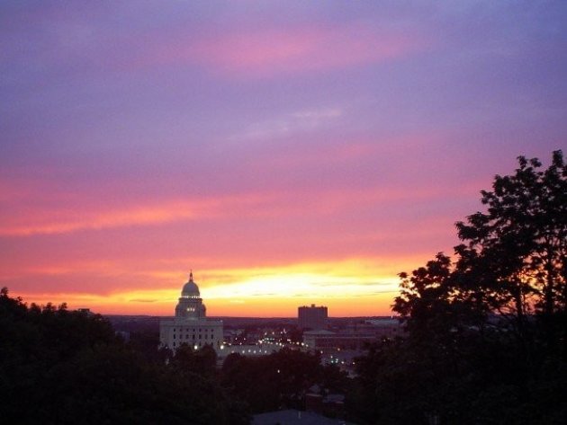 Zonsondergang in Providence 