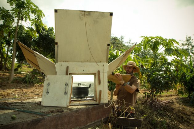 Energie van de zon (solar cooker)