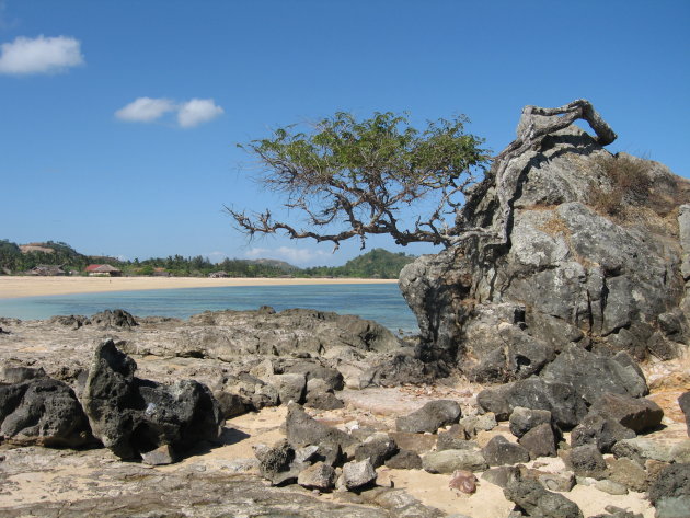 Het rustige strand Kuta, Lombok