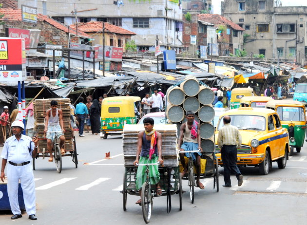 Straatbeeld Calcutta.