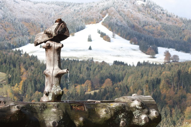 voor ons de eerste sneeuw op de Feldberg