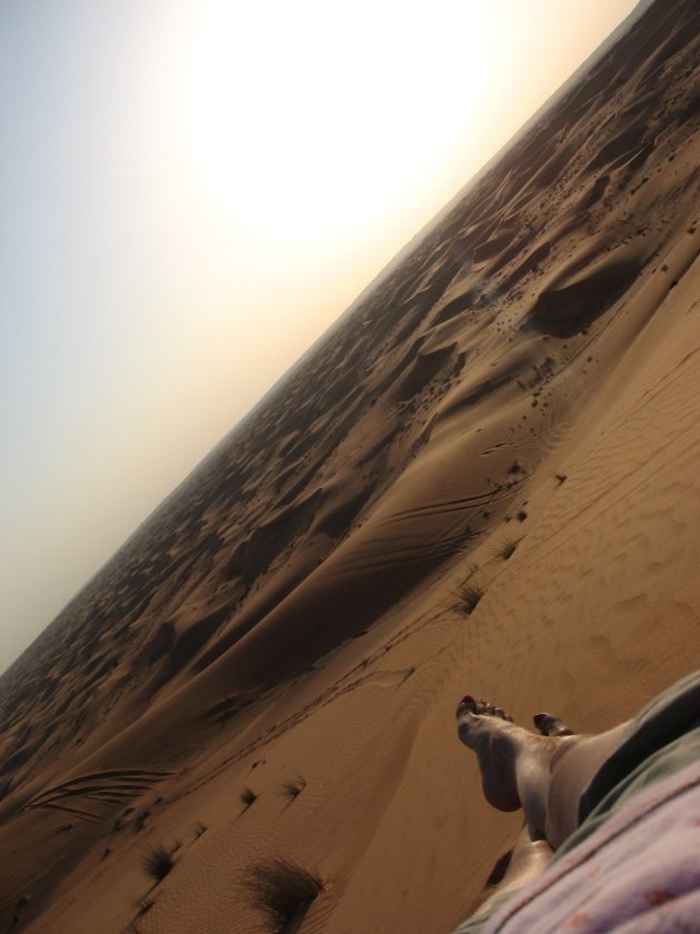 Uitzicht over de woestijn tijdens een 4WD
