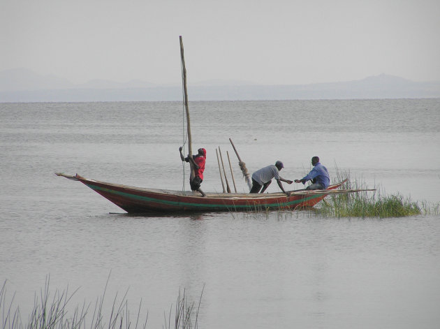 vroege vissers op Lake Victoria