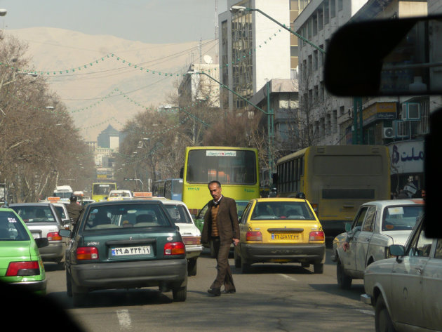 Busy street in Tehran