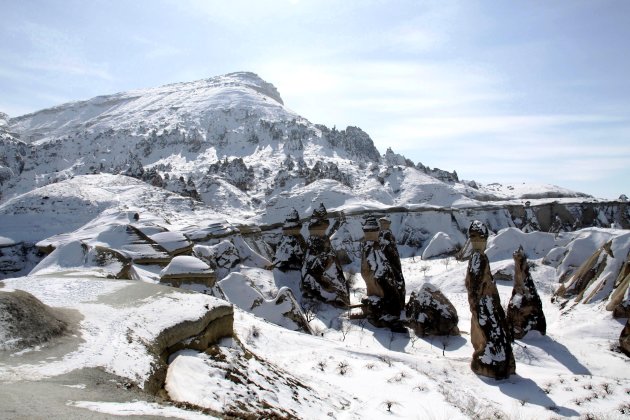 Besneeuwd dal in Cappadocie