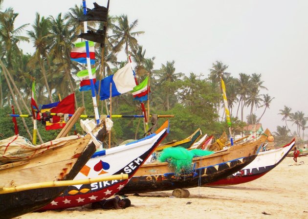 Vissersboten in Ghana