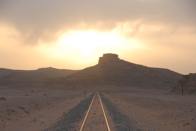 Zonsondergang in zuid Jordanië