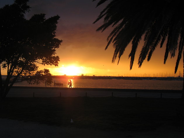 Zonsondergang in st. Kilda