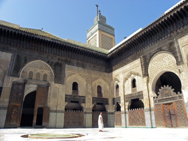 Binnenplaats van de koranschool Medersa Bou Inania