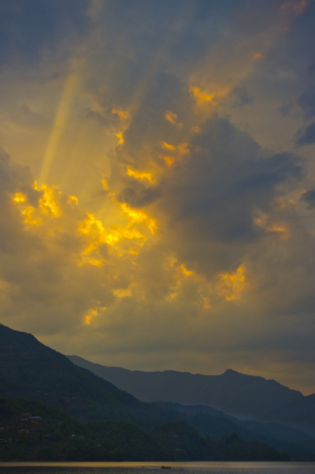 zonsondergang pokhara
