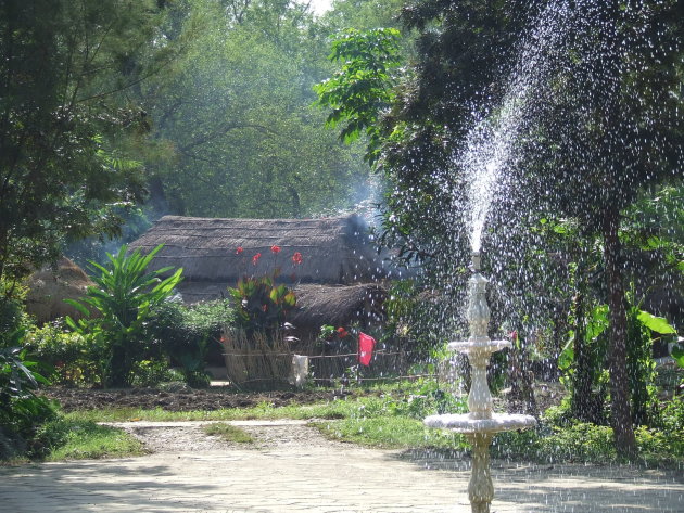 fontein voor een eenvoudig hutje