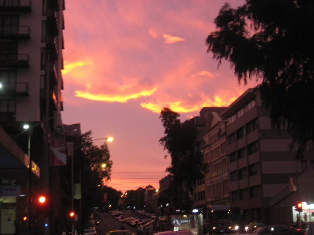 Zonsondergang boven melbourne