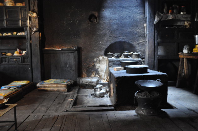 Keuken in een Tibetaans huis