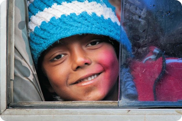 boy in bus