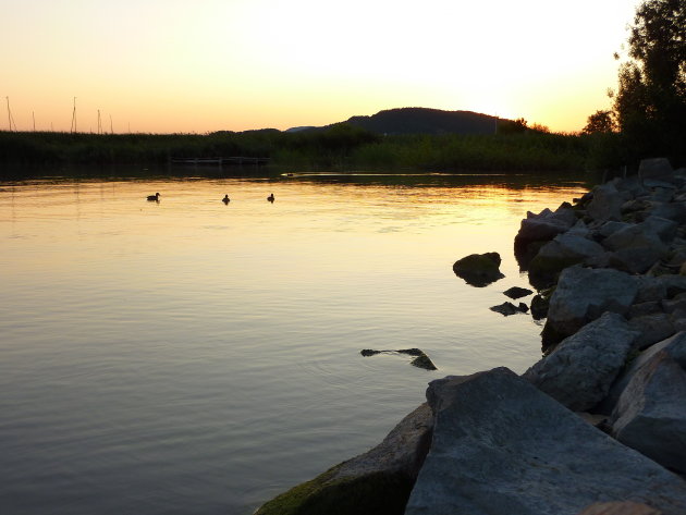 Zonsondergang Balatonmeer