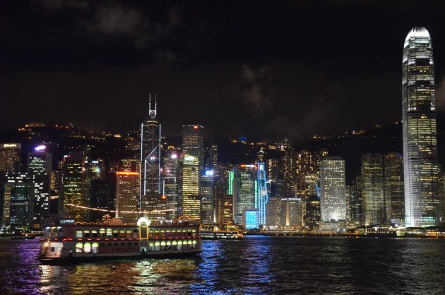 Hongkong bij nacht.