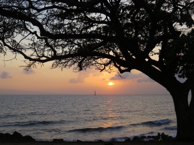 Zonsondergang maui hawaii