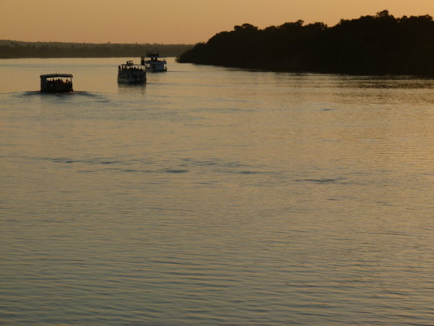Sunset over Zambezi river