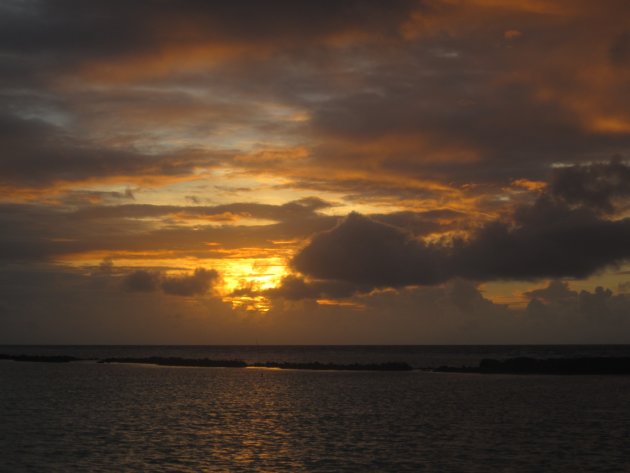 Malediven, zonsondergang