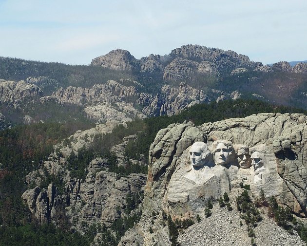 Mount Rushmore: vier hoofden op een rij