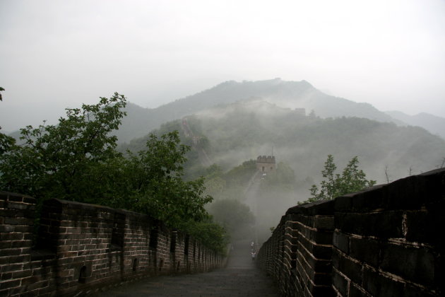 De Chinese muur bij Mutianyu