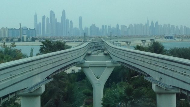 Monorail op Palm Jumeirah Dubai