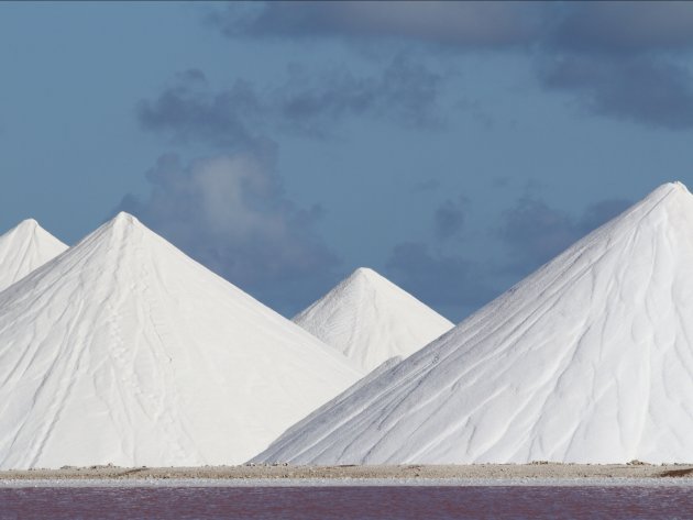 Zoutbergen op Bonaire 