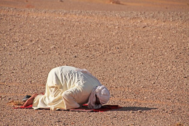 bidden in de woestijn