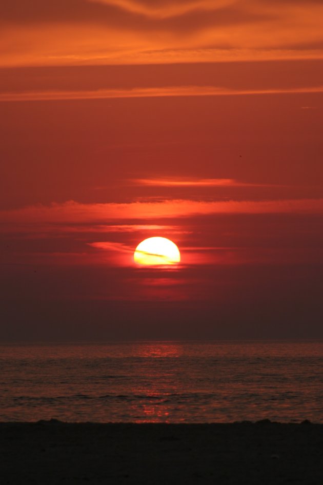 Weer een dag voorbij, zonsondergang op Texel