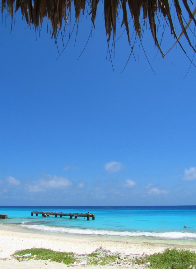 Een geweldig uitzicht vanaf het eiland Klein Curacao