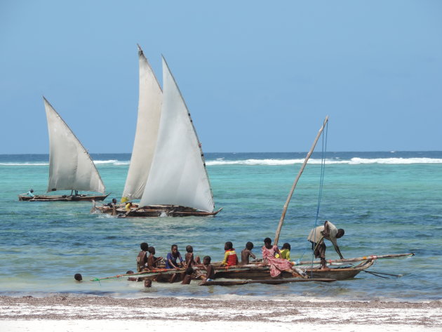 Vissersbootjes Matemwe Zanzibar