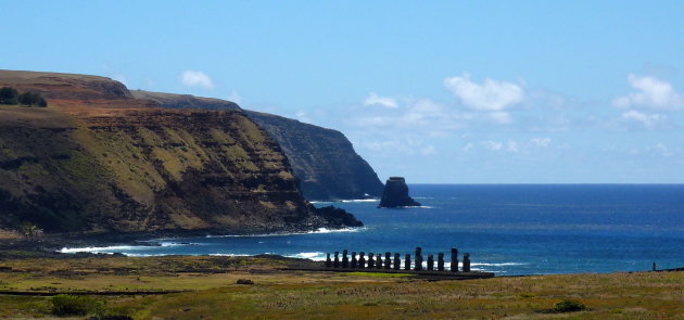 Uitzicht vanaf Rano Raraku