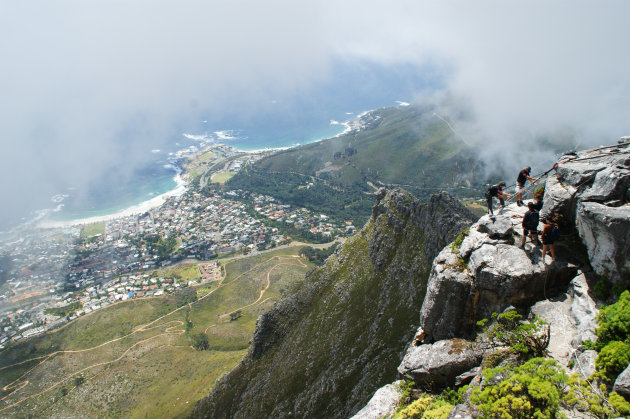 Abseilen vanaf de tafelberg