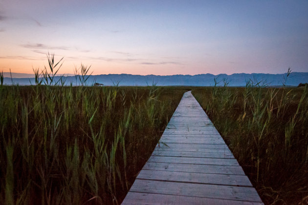 wandelpad naar het strand.