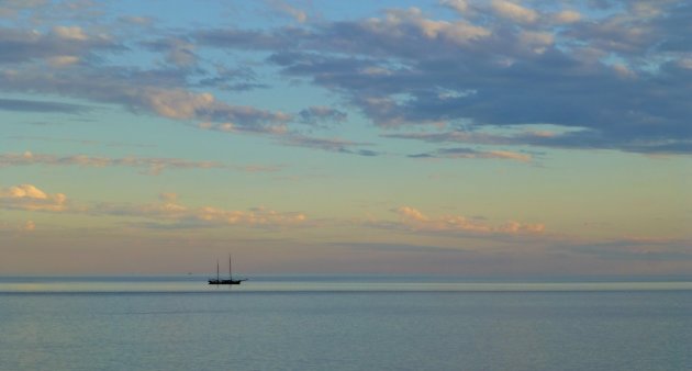 Waddenzee in avondroze