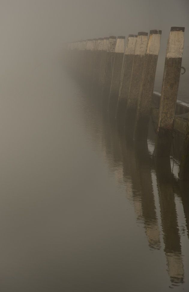 Mist in noordpolderzijl.