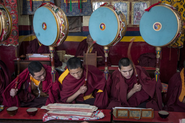 Monniken in de Monastry -Nepal